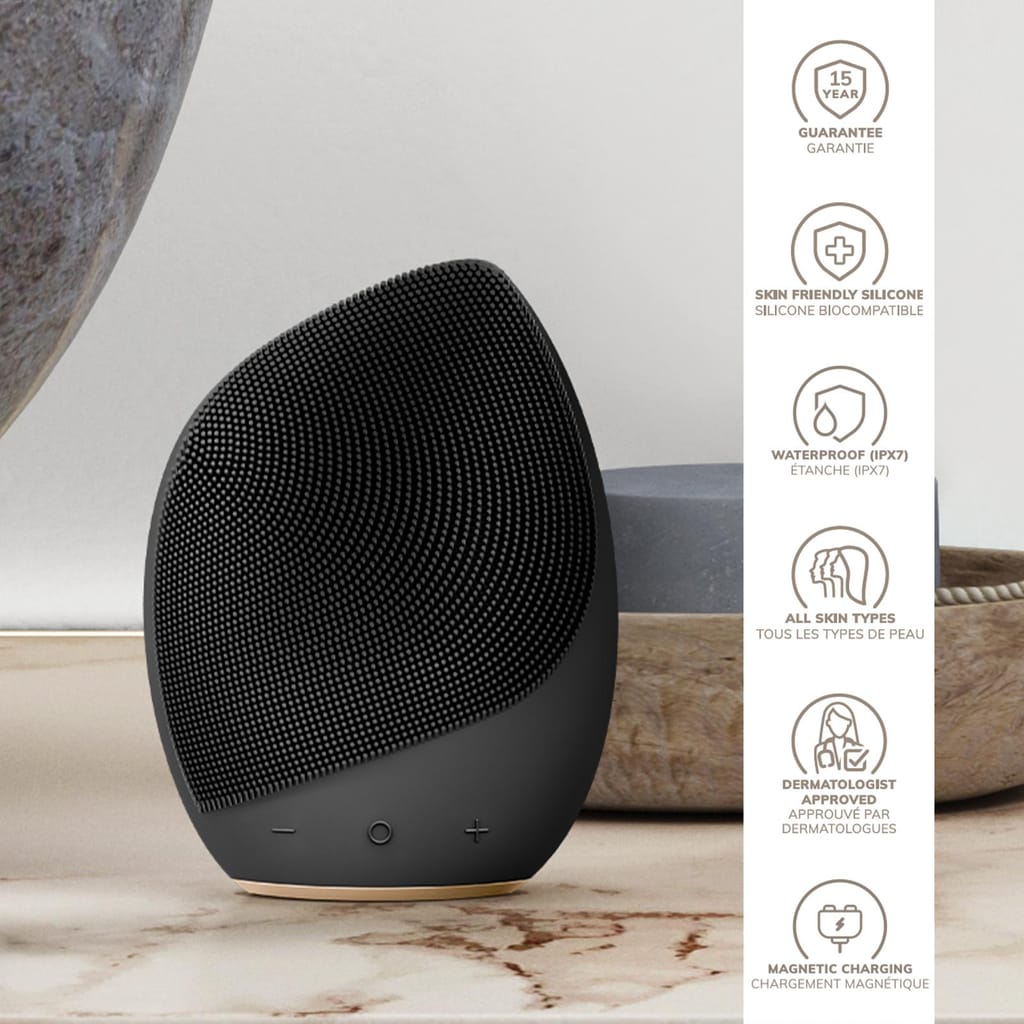 Фото товару: Електронна ультразвукова щітка для обличчя GESKE Sonic Facial Brush 5в1 gray № 2