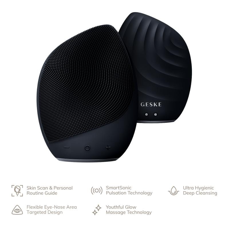 Фото товару: Електронна ультразвукова щітка для обличчя GESKE Sonic Facial Brush 5в1 black № 1