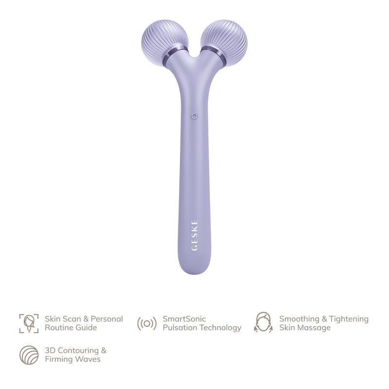 Фото товару: Електронний ультразвуковий ролик для обличчя GESKE Sonic Facial Roller 4в1 purple № 1