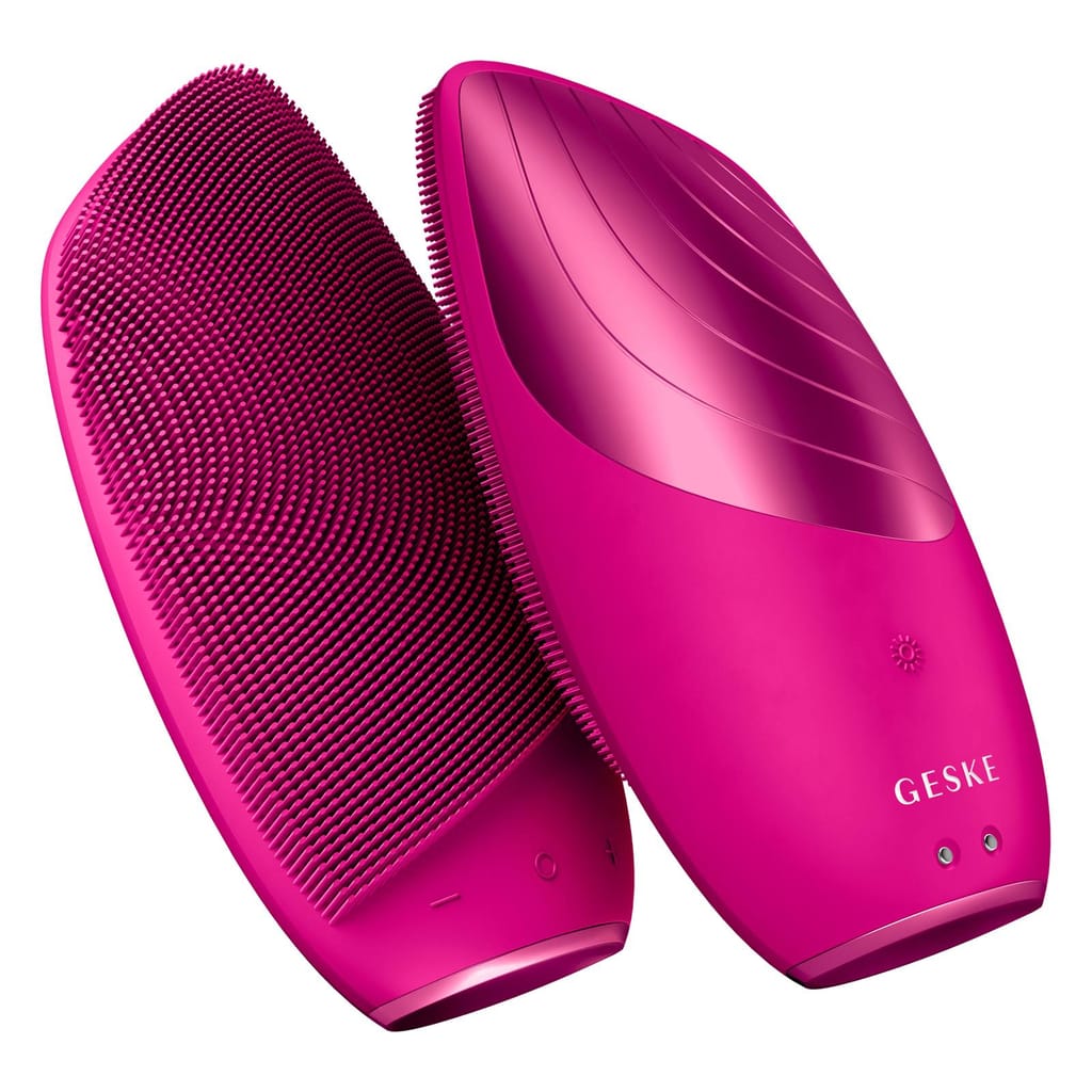 Фото товару: Електронна звукова термо щітка для обличчя GESKE Sonic Thermo Facial Brush 6в1 magenta № 5