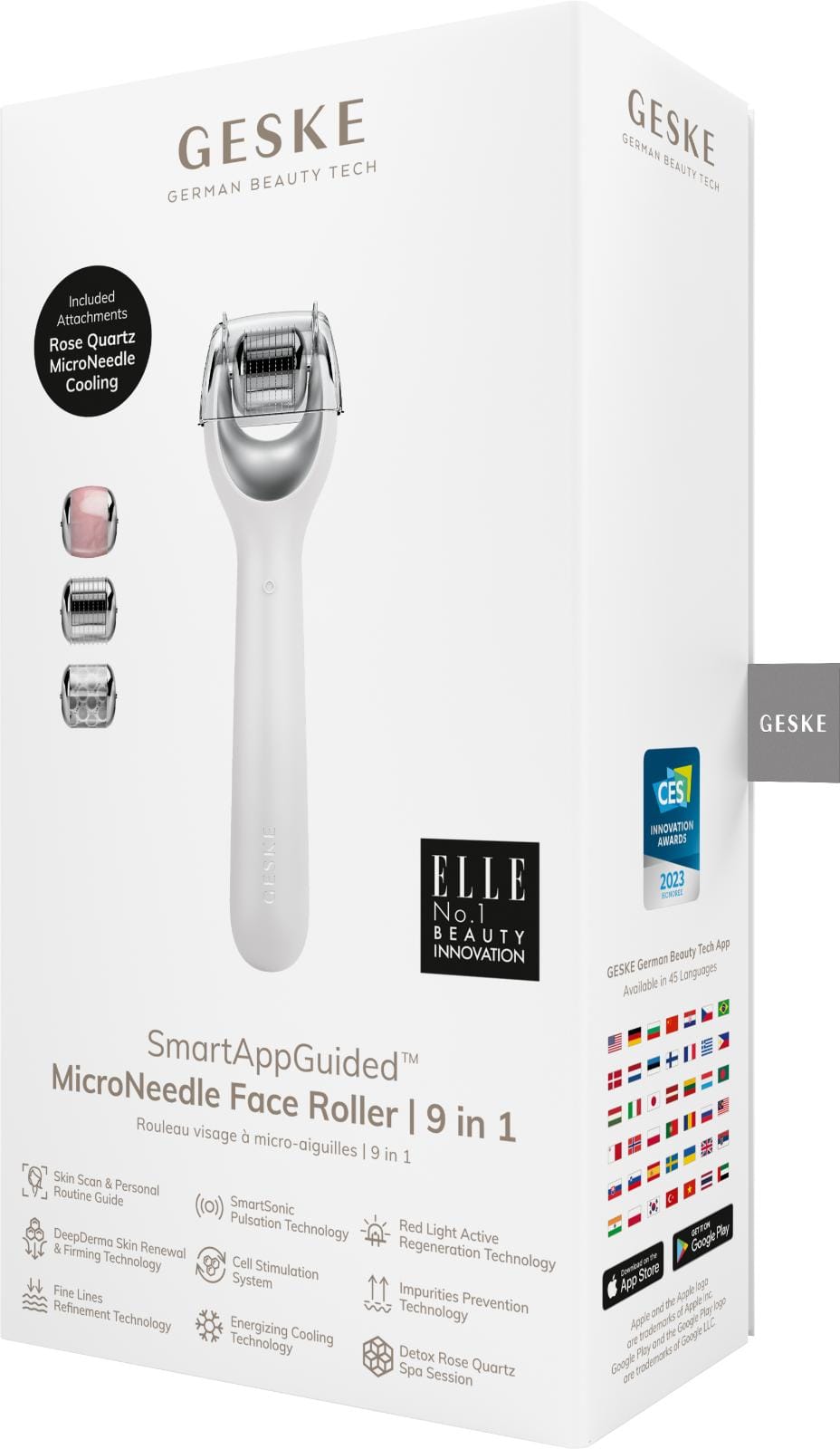 Фото товару: Електронний ролер для обличчя з мікроголками GESKE MicroNeedle Face Roller 9в1 white № 7