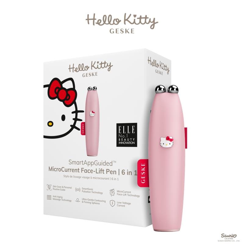 Фото товару: Мікрострумова ручка для підтяжки обличчя GESKE MicroCurrent Face-Lift Pen 6в1 by Hello Kitty pink № 0