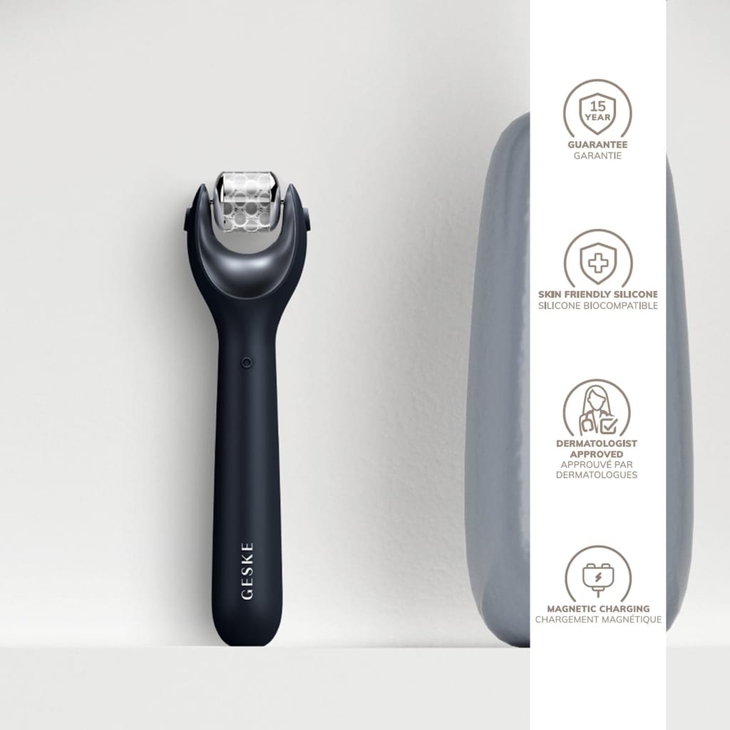 Фото товару: Електронний ролер для обличчя з мікроголками GESKE MicroNeedle Face Roller 9в1 black № 2