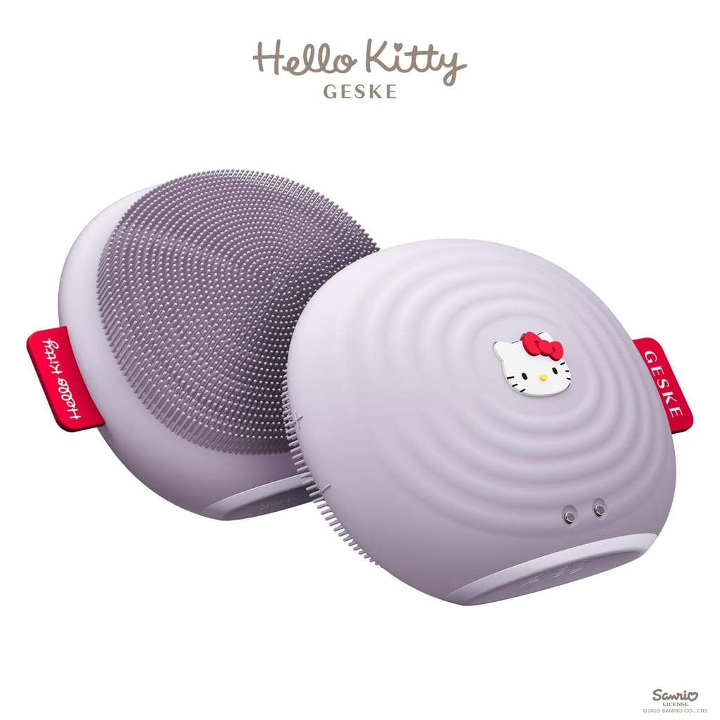 Фото товару: Електронна ультразвукова щітка для обличчя GESKE Sonic Facial Brush 4в1 by Hello Kitty purple № 5