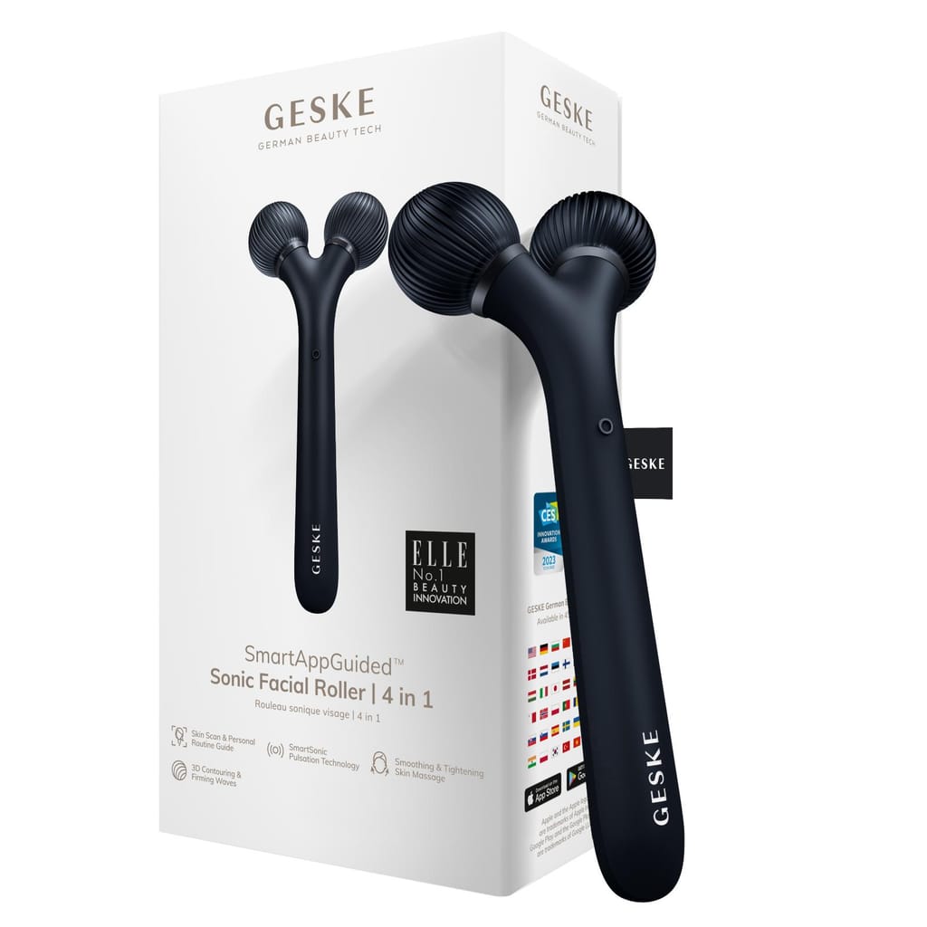 Фото товару: Електронний ультразвуковий ролик для обличчя GESKE Sonic Facial Roller 4в1 black № 0