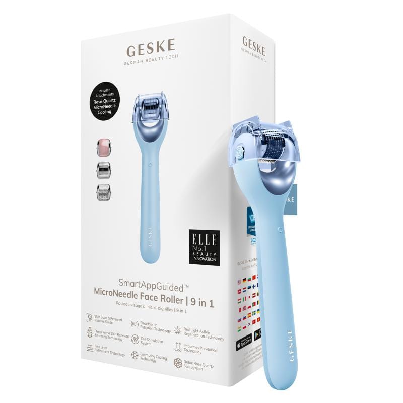Фото товару: Електронний ролер для обличчя з мікроголками GESKE MicroNeedle Face Roller 9в1 aquamarine № 0