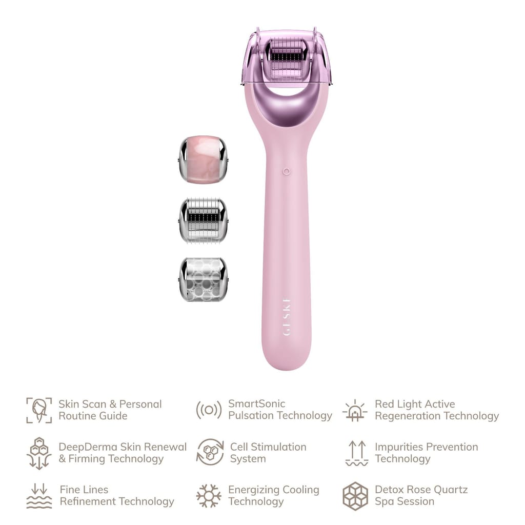 Фото товару: Електронний ролер для обличчя з мікроголками GESKE MicroNeedle Face Roller 9в1 pink № 1