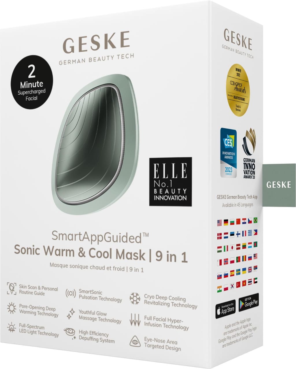 Фото товару: Ультразвукова маска тепло та холод GESKE Sonic Warm&Cool Mask 9в1 green № 7