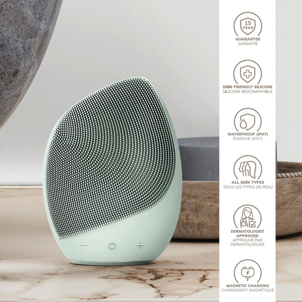 Фото товару: Електронна ультразвукова щітка для обличчя GESKE Sonic Facial Brush 5в1 green № 2