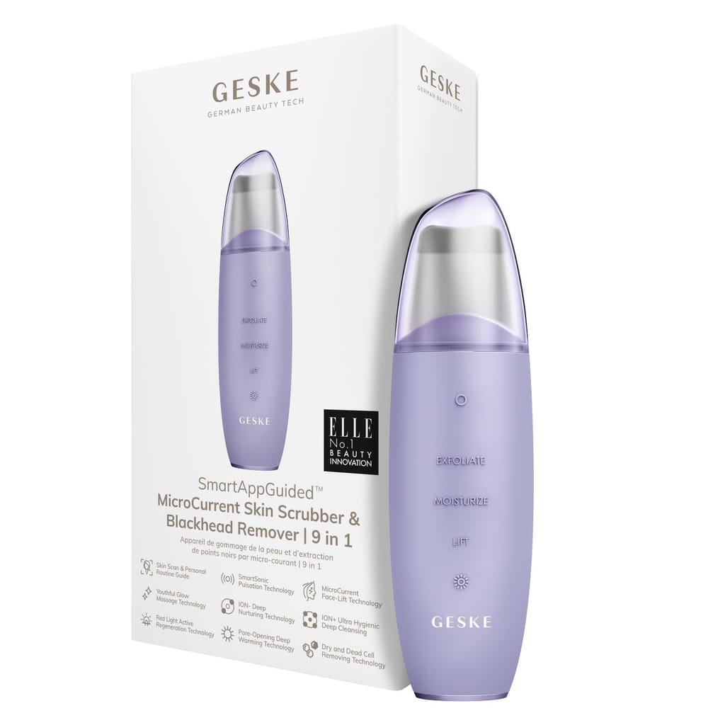 Фото товару: Мікрострумовий скрабер для шкіри та усунення чорних точок GESKE MicroCurrent Skin Scrubber&Blackhead Remover 9в1 purple № 0