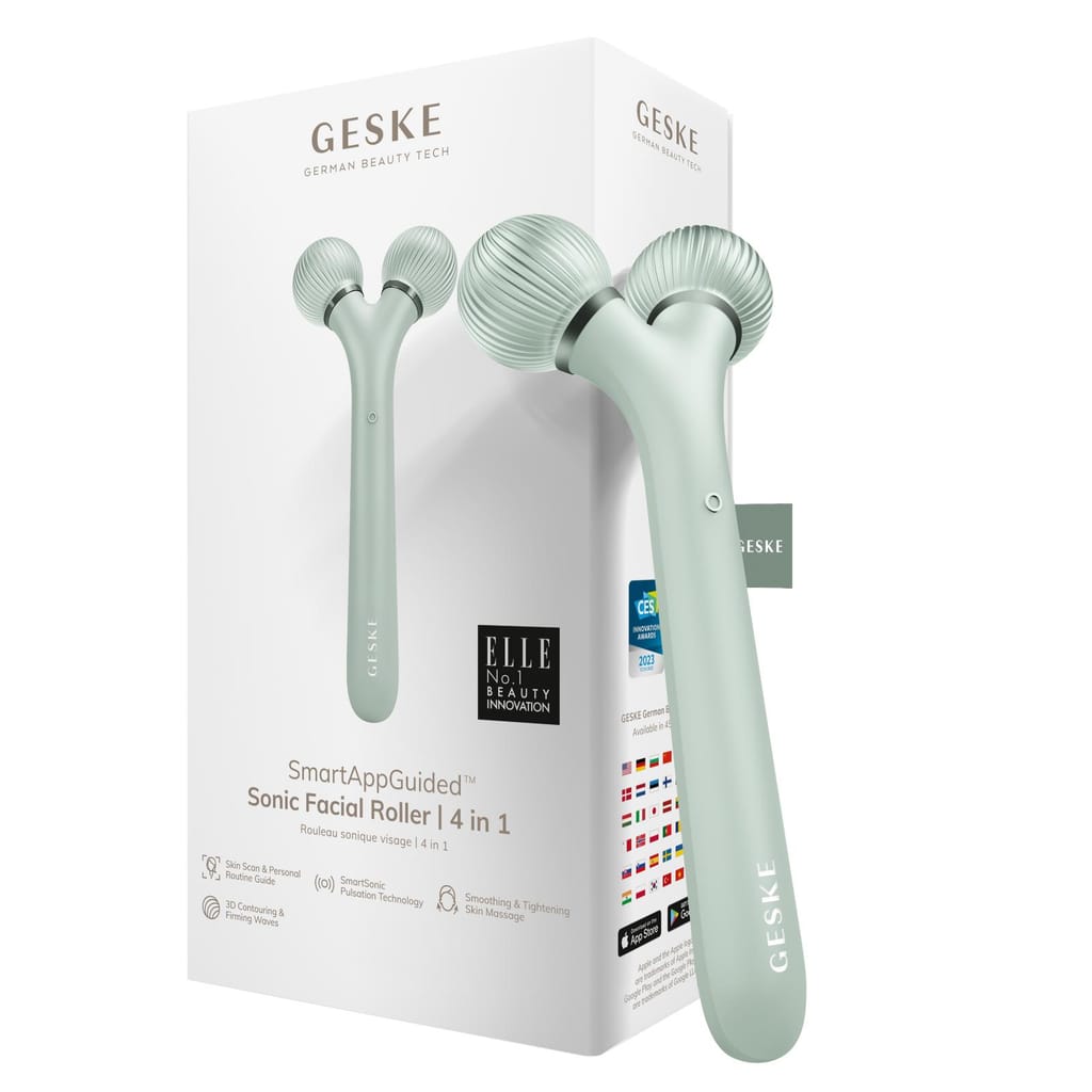 Фото товару: Електронний ультразвуковий ролик для обличчя GESKE Sonic Facial Roller 4в1 green № 0