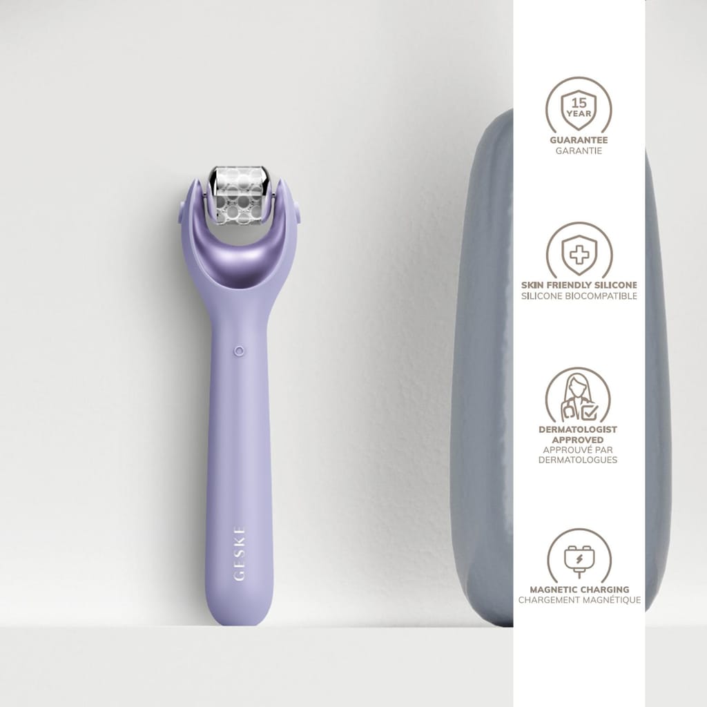 Фото товару: Електронний ролер для обличчя з мікроголками GESKE MicroNeedle Face Roller 9в1 purple № 2