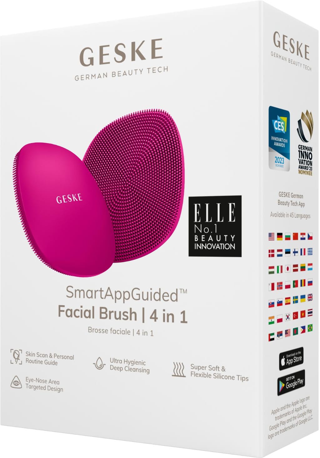 Фото товару: Щітка для обличчя GESKE Facial Brush 4в1 magenta № 7