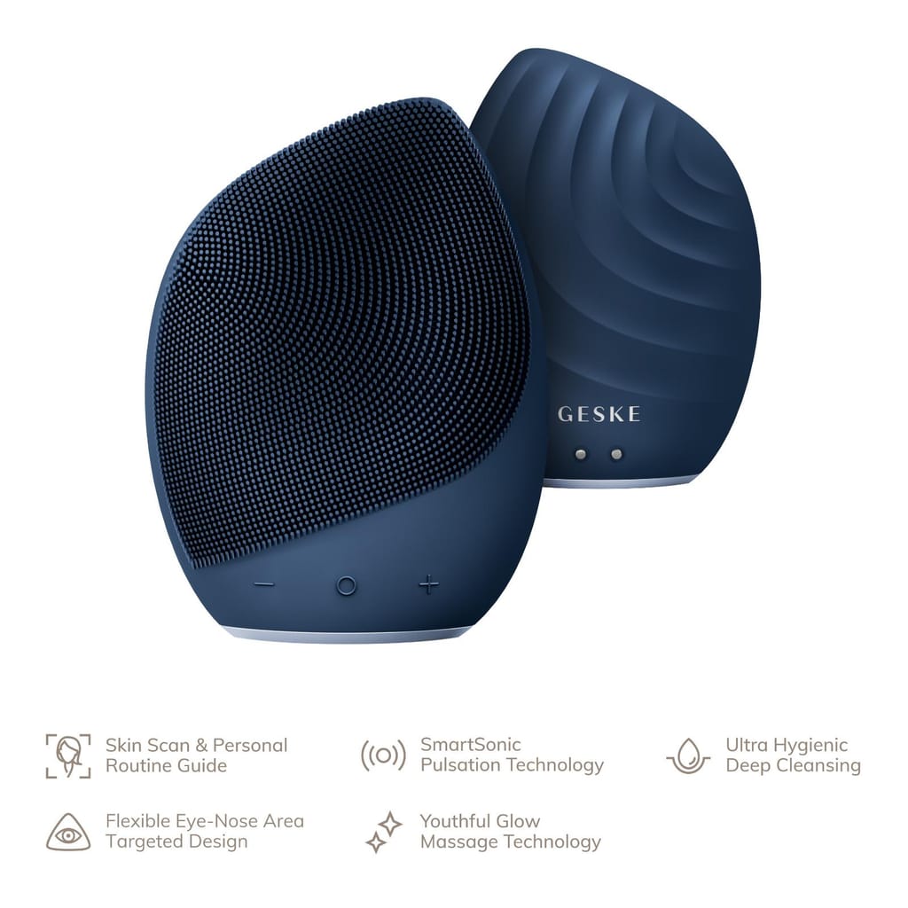 Фото товару: Електронна ультразвукова щітка для обличчя GESKE Sonic Facial Brush 5в1 midnight № 1