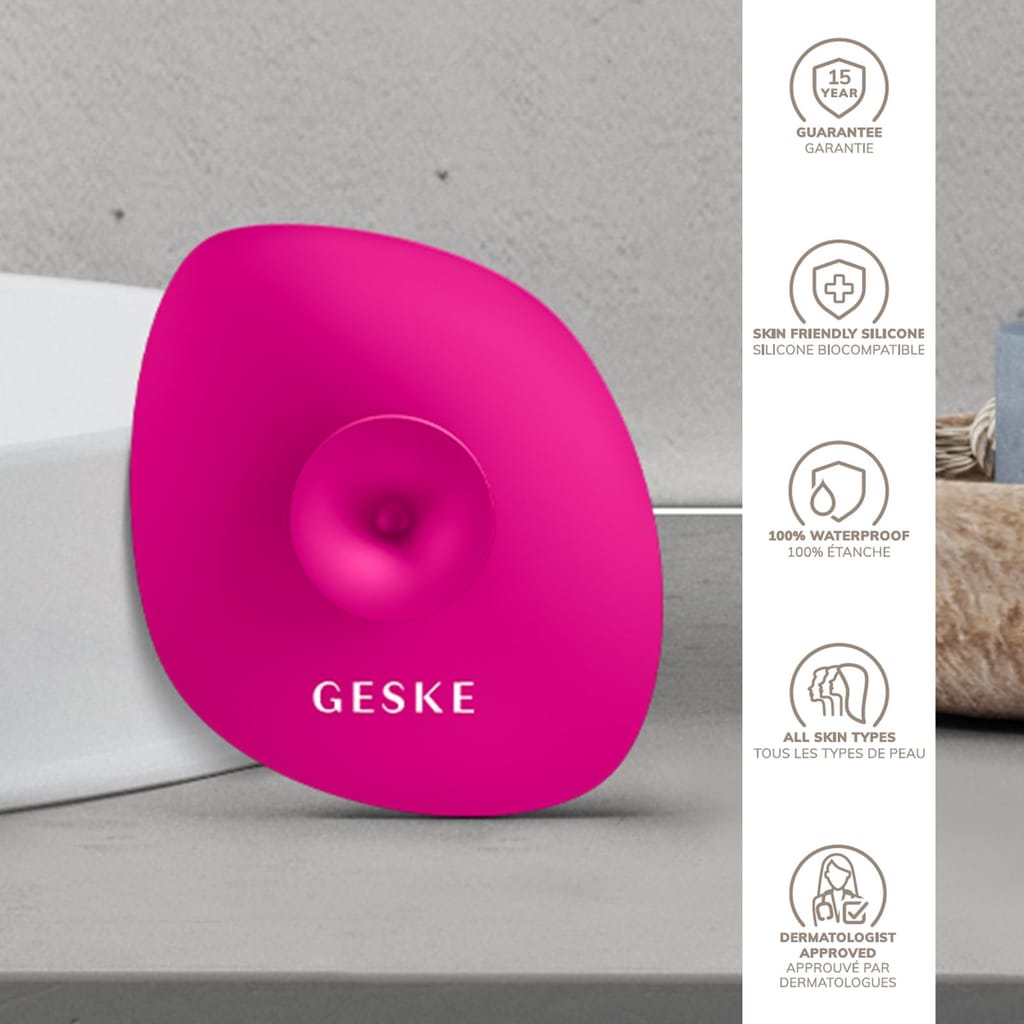 Фото товару: Щітка для обличчя GESKE Facial Brush 4в1 з тримачем magenta № 2