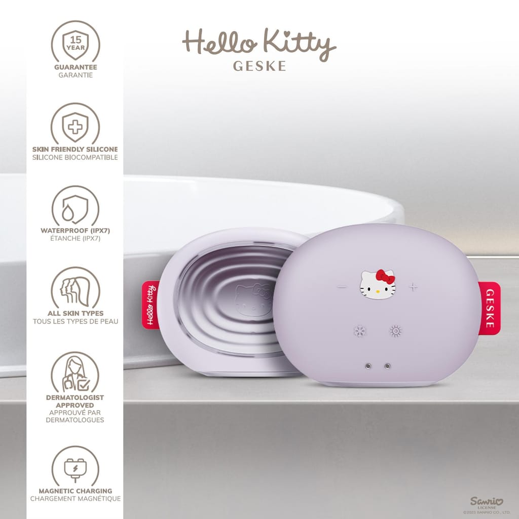 Фото товару: Ультразвукова маска тепло та холод GESKE Sonic Warm&Cool Mask 8в1 by Hello Kitty purple № 2