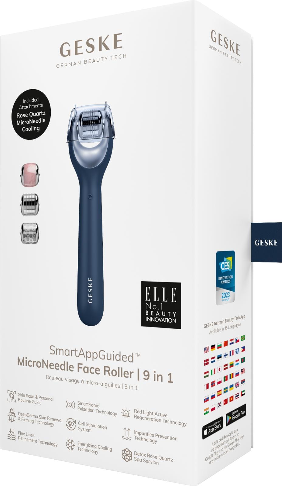 Фото товару: Електронний ролер для обличчя з мікроголками GESKE MicroNeedle Face Roller 9в1 midnight № 7