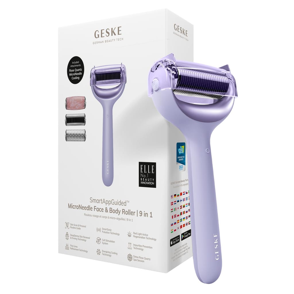 Фото товару: Ролер для голкової мезотерапії обличчя та тіла GESKE MicroNeedle Face&Body Roller 9в1 purple № 0
