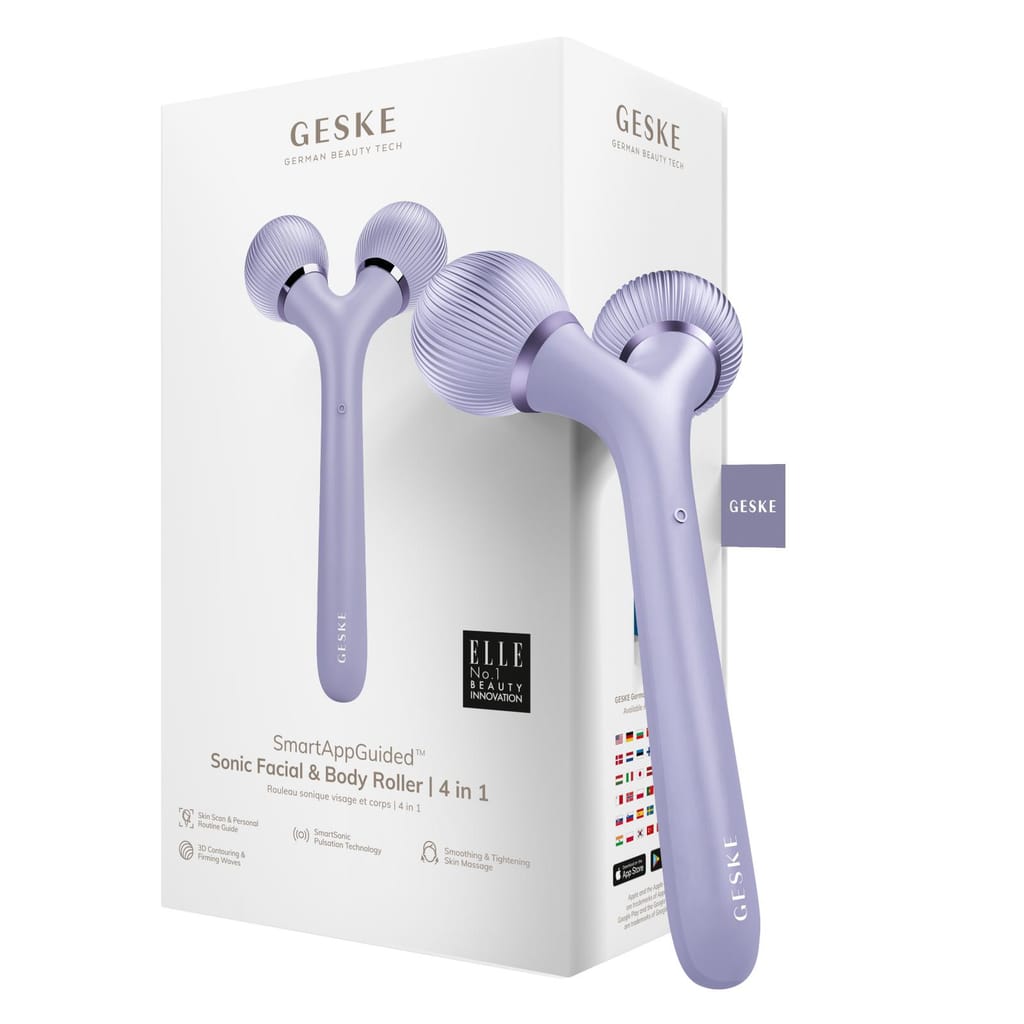 Фото товару: Електронний ультразвуковий ролик для обличчя та тіла GESKE Sonic Facial&Body Roller 4в1 violet № 0