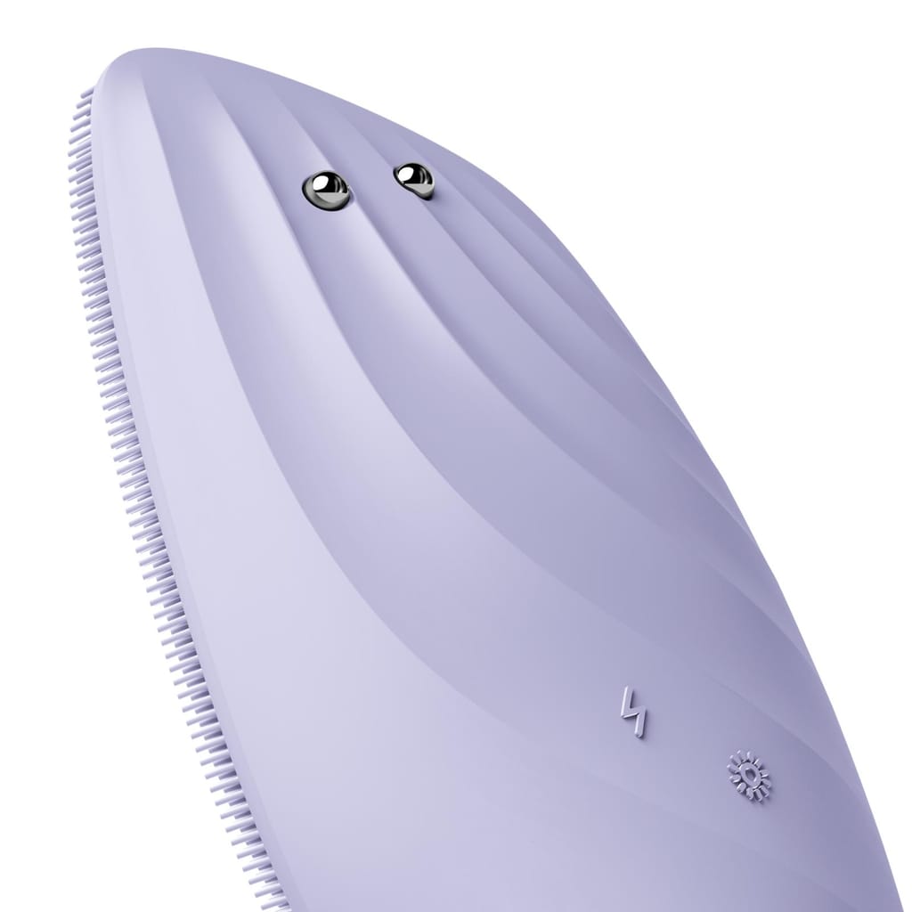 Фото товару: Очищувальна щітка для обличчя GESKE Sonic Thermo Facial Brush&Face-Lifter 8в1 purple № 4