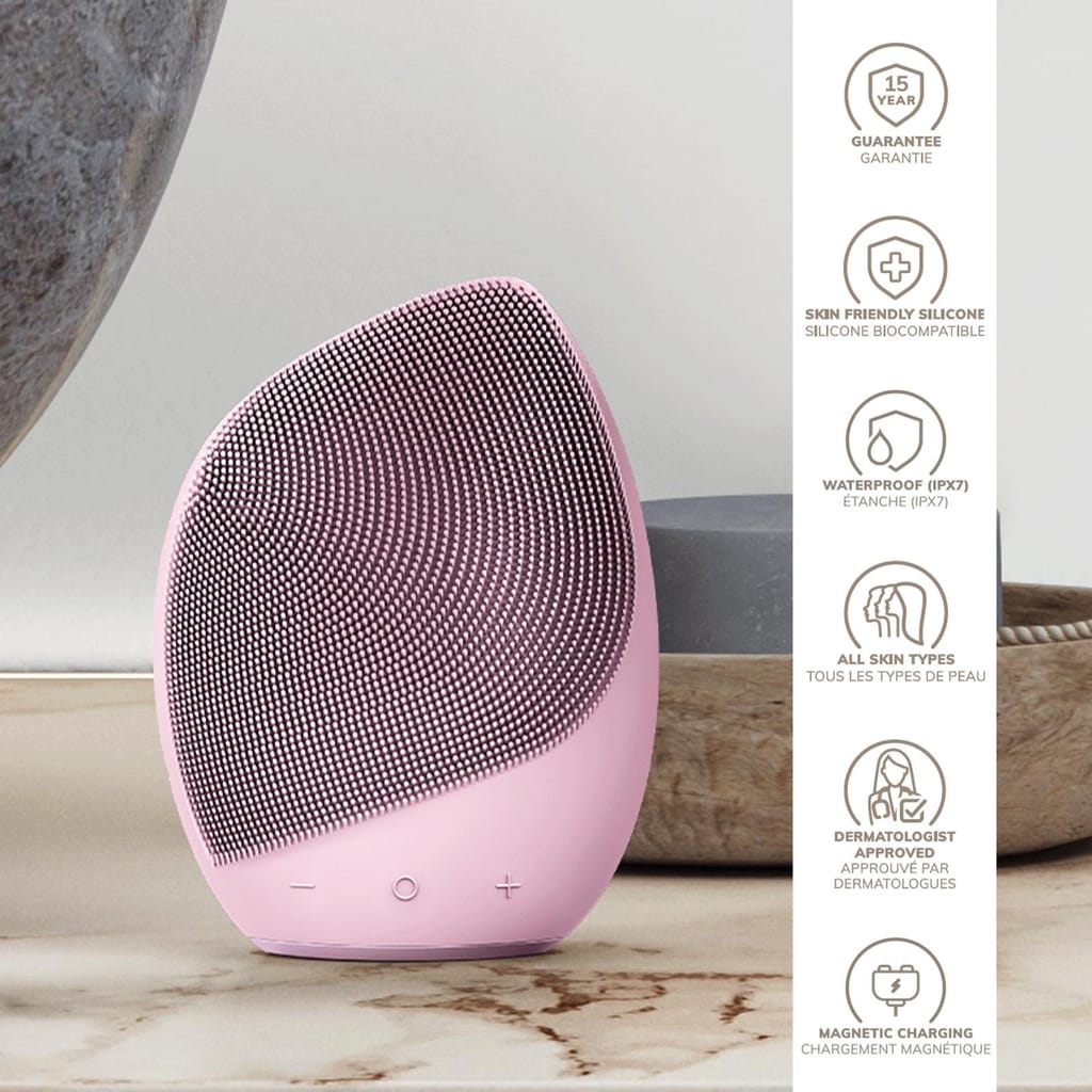 Фото товару: Електронна ультразвукова щітка для обличчя GESKE Sonic Facial Brush 5в1 pink № 2