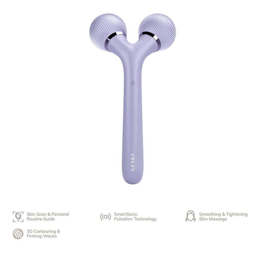 Фото товару: Електронний ультразвуковий ролик для обличчя та тіла GESKE Sonic Facial&Body Roller 4в1 violet № 1