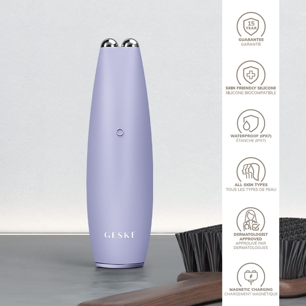 Фото товару: Мікрострумова ручка для підтяжки обличчя GESKE MicroCurrent Face-Lift Pen 6в1 purple № 2