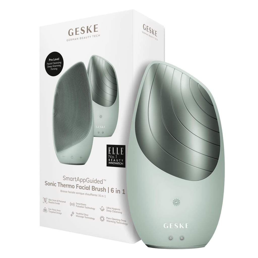 Фото товару: Електронна звукова термо щітка для обличчя GESKE Sonic Thermo Facial Brush 6в1 green № 0