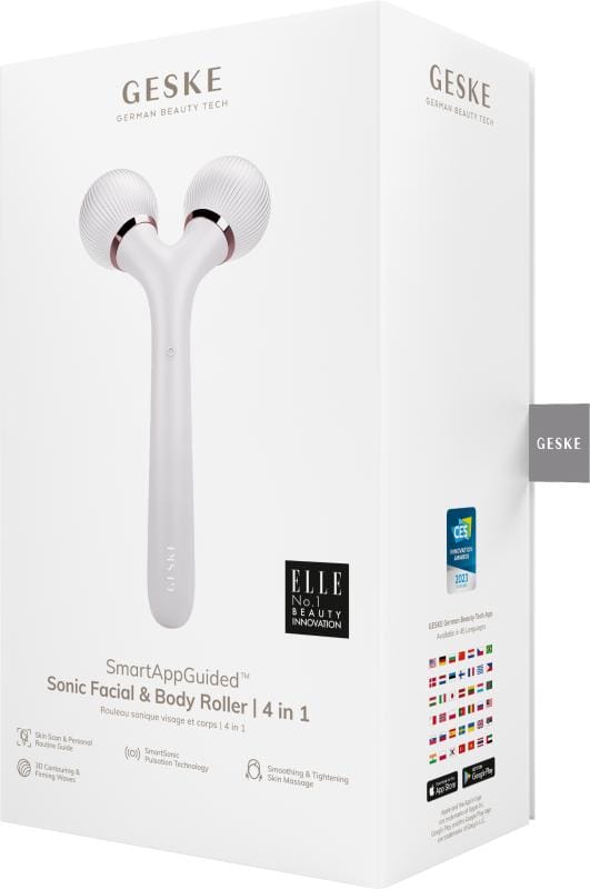 Фото товару: Електронний ультразвуковий ролик для обличчя та тіла GESKE Sonic Facial&Body Roller 4в1 starlight № 7
