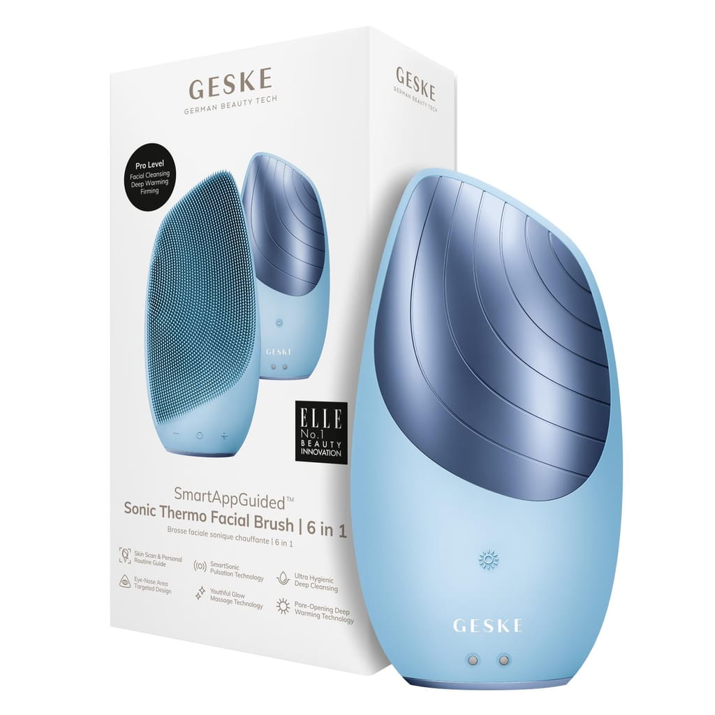 Фото товару: Електронна звукова термо щітка для обличчя GESKE Sonic Thermo Facial Brush 6в1 aquamarine № 0