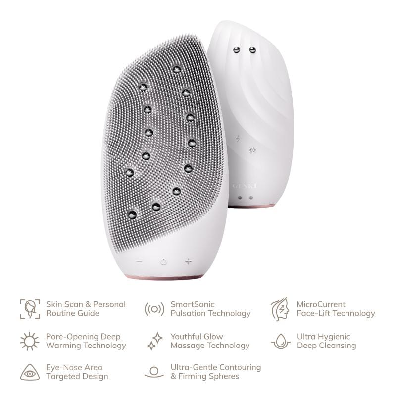 Фото товару: Очищувальна щітка для обличчя GESKE Sonic Thermo Facial Brush&Face-Lifter 8в1 starlight № 1