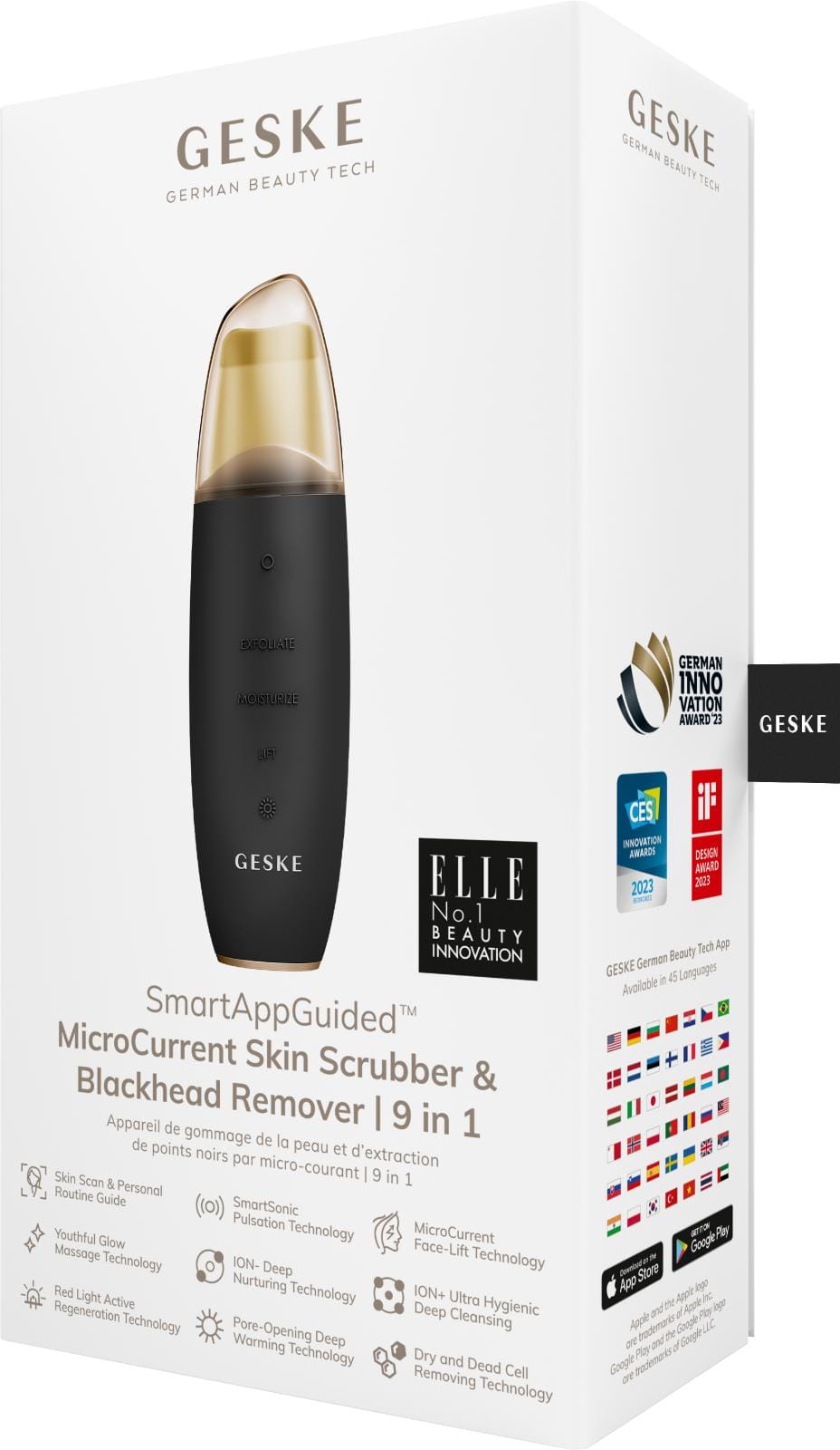 Фото товару: Мікрострумовий скрабер для шкіри та усунення чорних точок GESKE MicroCurrent Skin Scrubber&Blackhead Remover 9в1 gray № 7