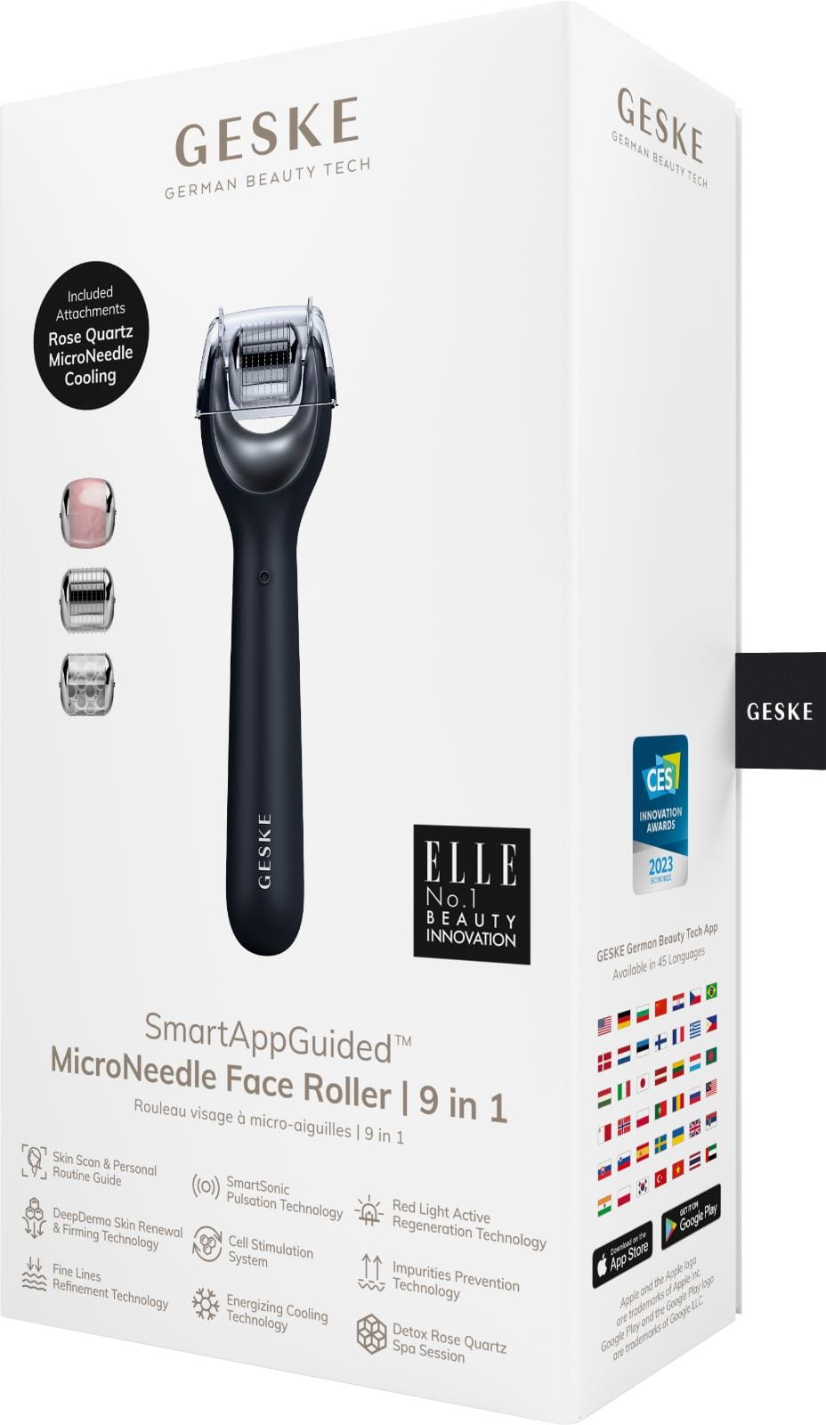 Фото товару: Електронний ролер для обличчя з мікроголками GESKE MicroNeedle Face Roller 9в1 black № 7