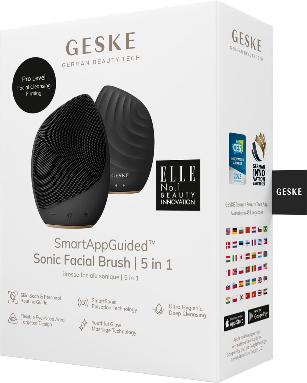 Фото товару: Електронна ультразвукова щітка для обличчя GESKE Sonic Facial Brush 5в1 gray № 7