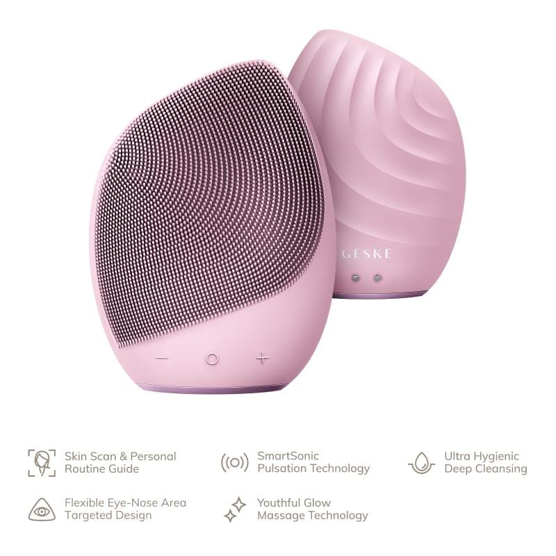 Фото товару: Електронна ультразвукова щітка для обличчя GESKE Sonic Facial Brush 5в1 pink № 1