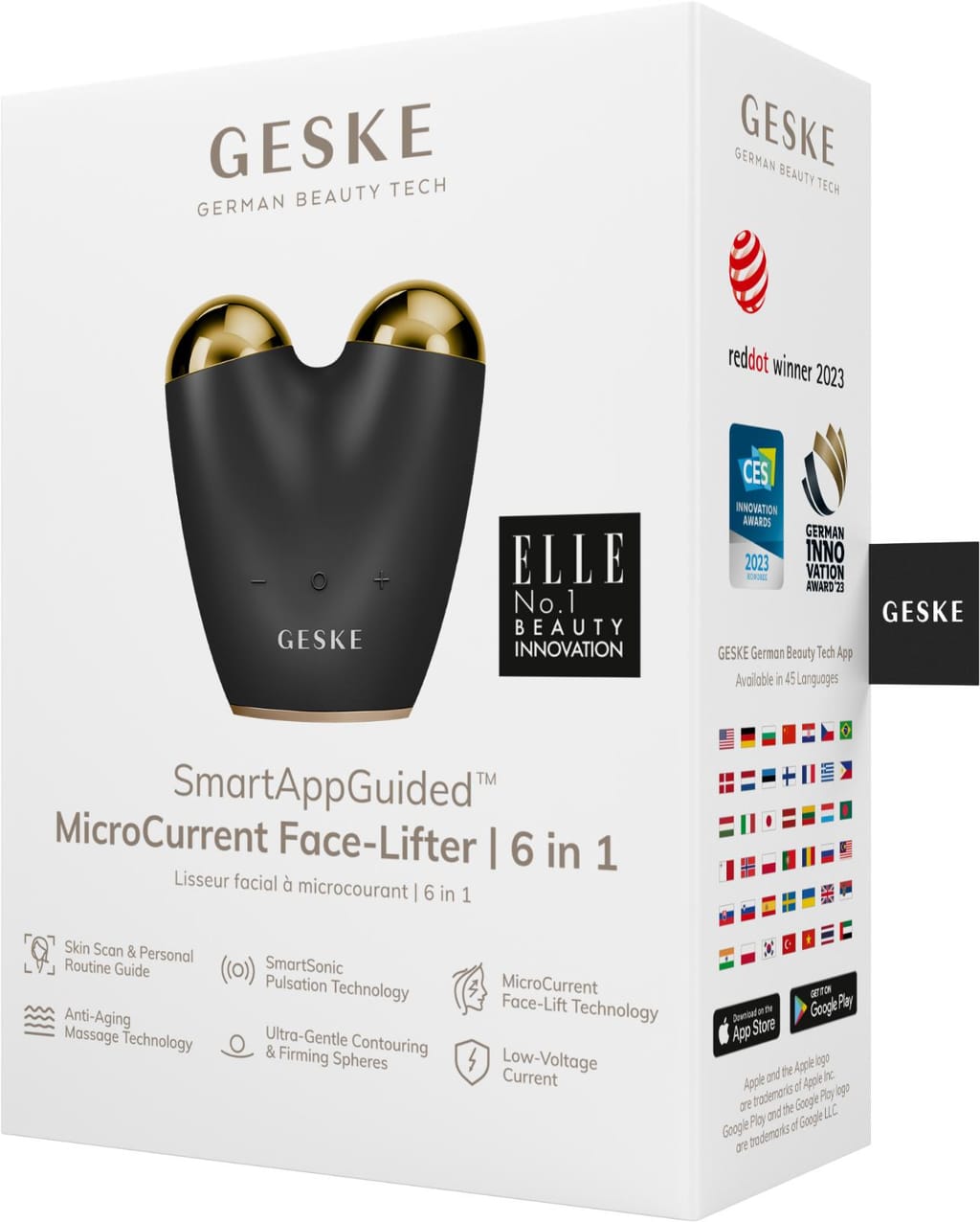 Фото товару: Мікрострумовий підтягувач обличчя GESKE MicroCurrent Face-Lifter 6в1 gray № 7