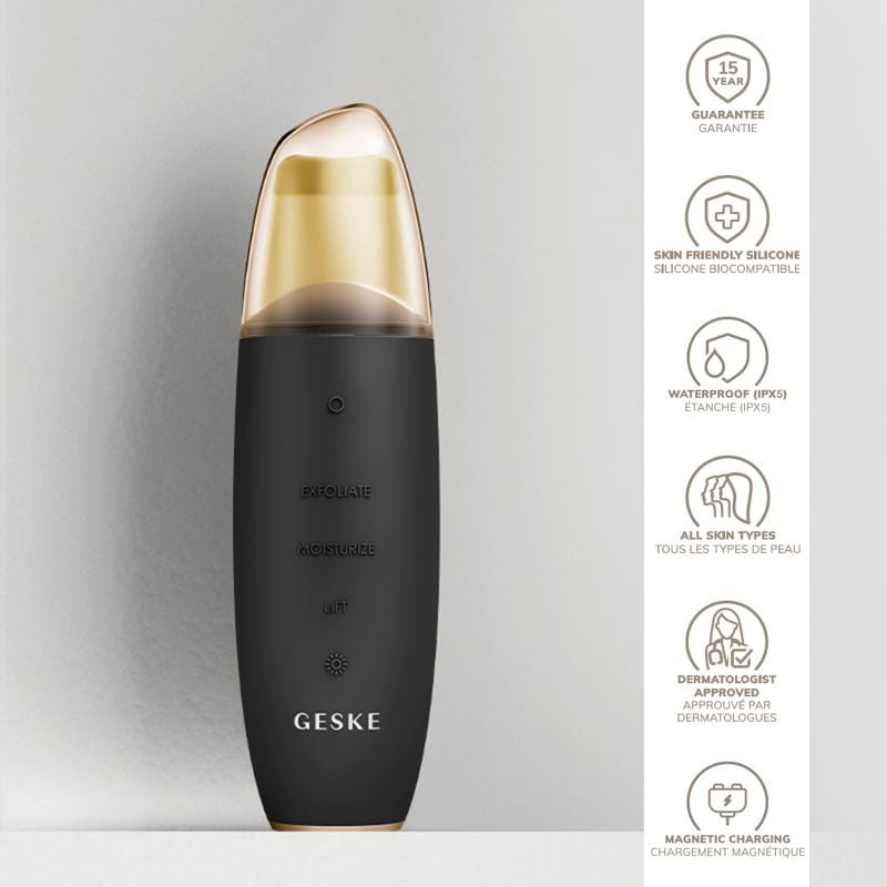 Фото товару: Мікрострумовий скрабер для шкіри та усунення чорних точок GESKE MicroCurrent Skin Scrubber&Blackhead Remover 9в1 gray № 2