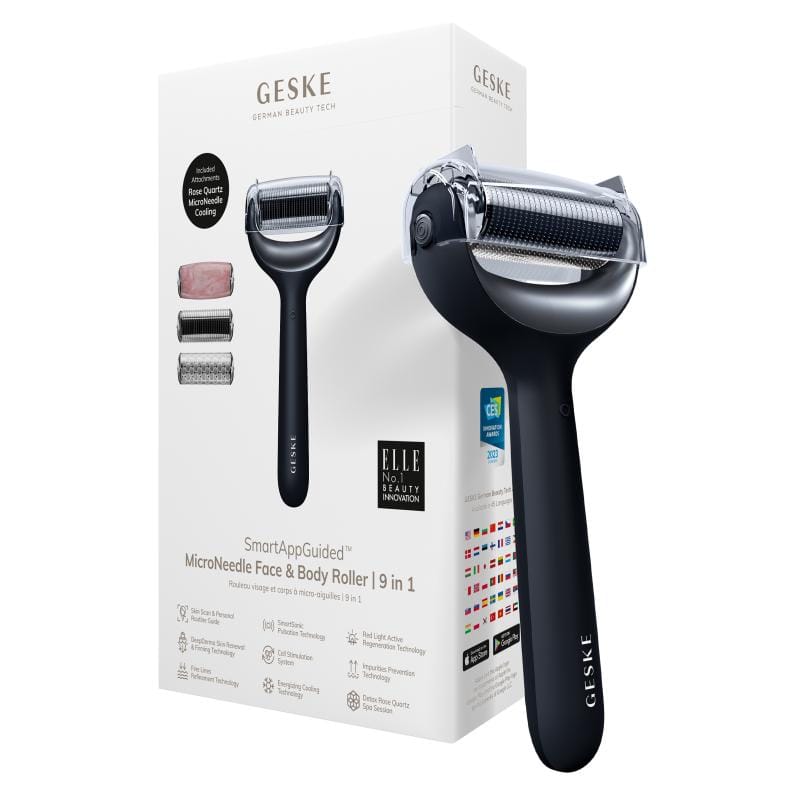 Фото товару: Ролер для голкової мезотерапії обличчя та тіла GESKE MicroNeedle Face&Body Roller 9в1 black № 0