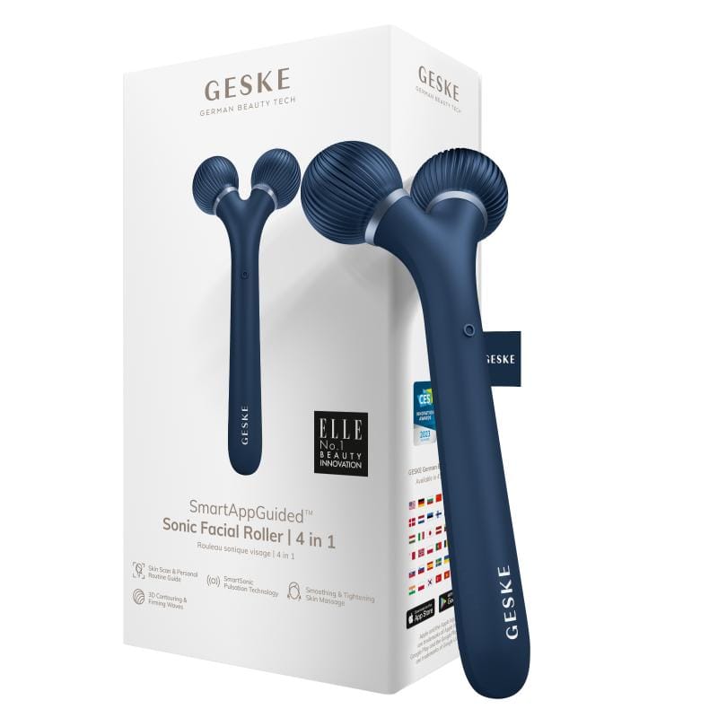 Фото товару: Електронний ультразвуковий ролик для обличчя GESKE Sonic Facial Roller 4в1 midnight № 0