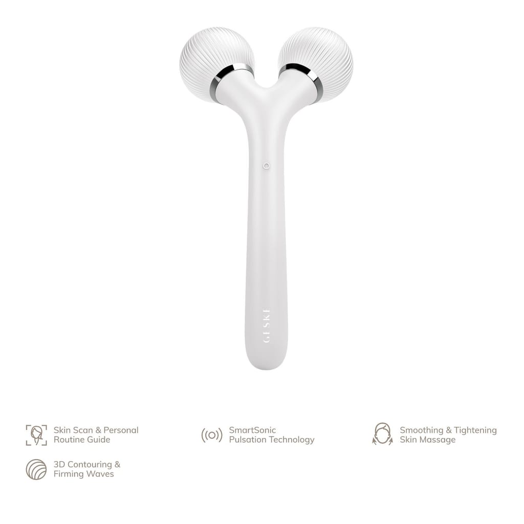 Фото товару: Електронний ультразвуковий ролик для обличчя та тіла GESKE Sonic Facial&Body Roller 4в1 white № 1