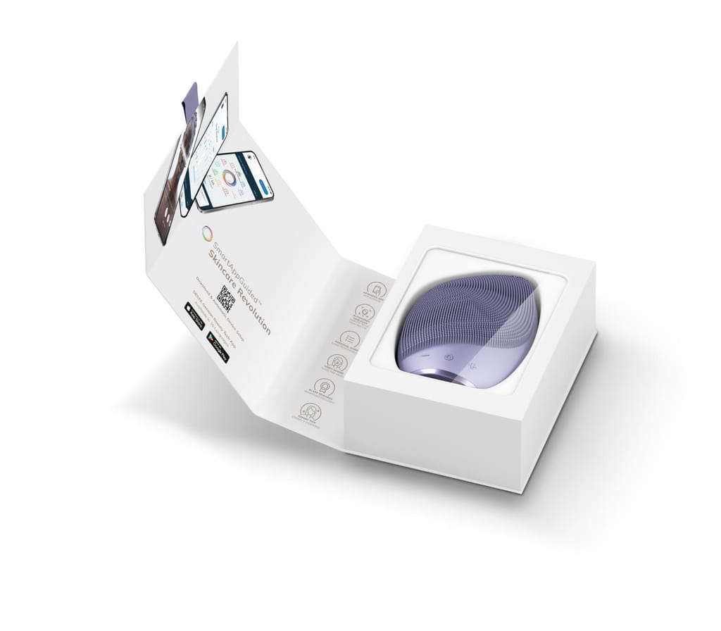 Фото товару: Електронна ультразвукова щітка для обличчя GESKE Sonic Facial Brush 5в1 purple № 8