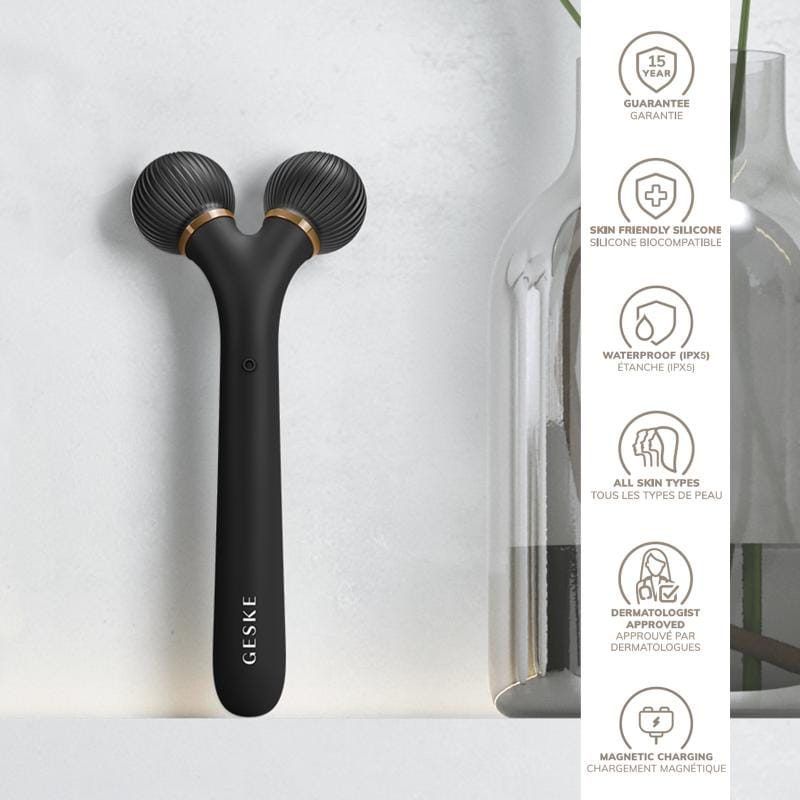 Фото товару: Електронний ультразвуковий ролик для обличчя GESKE Sonic Facial Roller 4в1 gray № 2