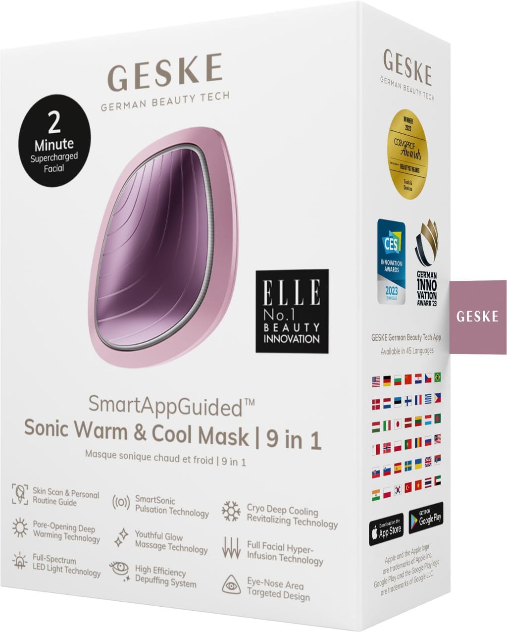Фото товару: Ультразвукова маска тепло та холод GESKE Sonic Warm&Cool Mask 9в1 pink № 7