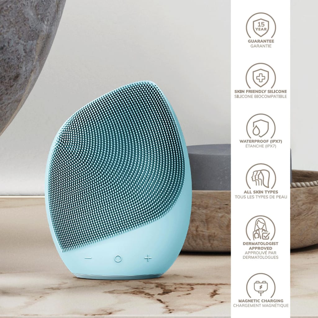 Фото товару: Електронна ультразвукова щітка для обличчя GESKE Sonic Facial Brush 5в1 turquoise № 2