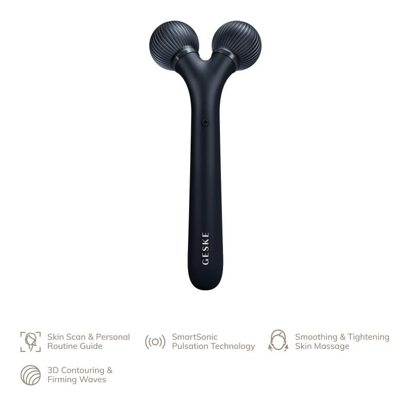 Фото товару: Електронний ультразвуковий ролик для обличчя GESKE Sonic Facial Roller 4в1 black № 1