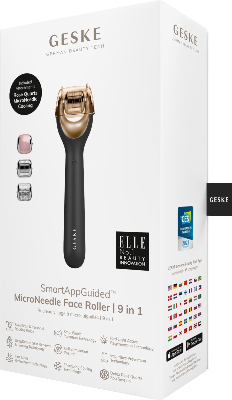 Фото товару: Електронний ролер для обличчя з мікроголками GESKE MicroNeedle Face Roller 9в1 gray № 7