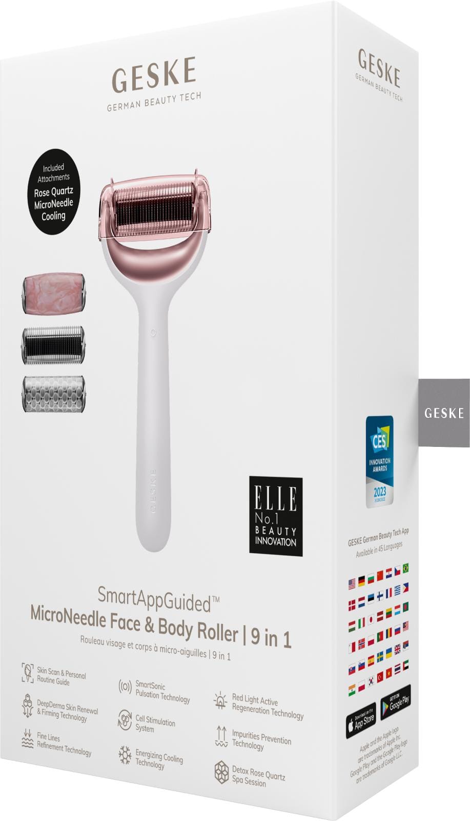 Фото товару: Ролер для голкової мезотерапії обличчя та тіла GESKE MicroNeedle Face&Body Roller 9в1 starlight № 7