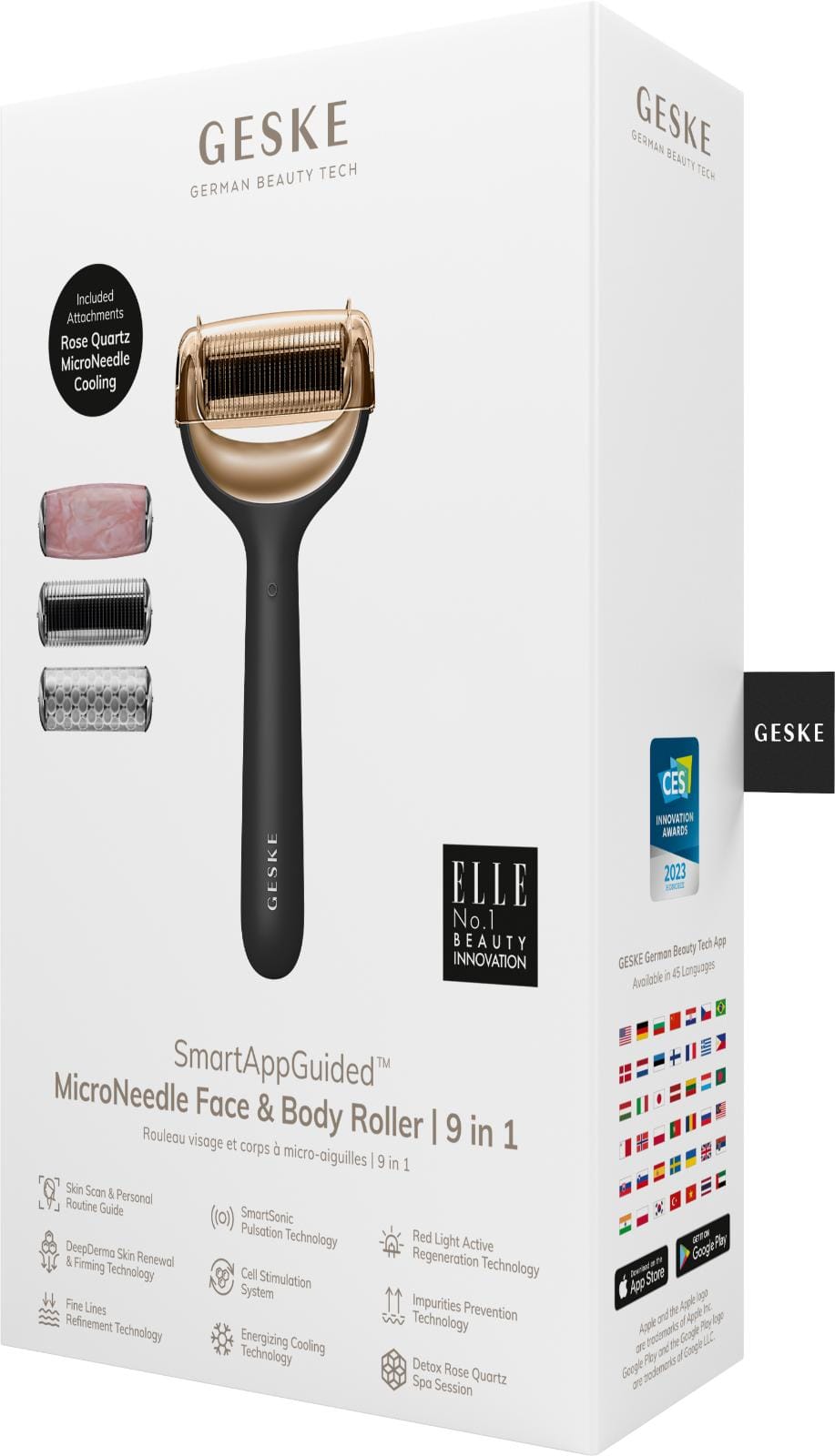 Фото товару: Ролер для голкової мезотерапії обличчя та тіла GESKE MicroNeedle Face&Body Roller 9в1 gray № 7