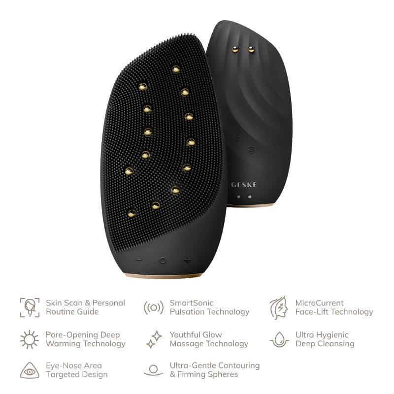 Фото товару: Очищувальна щітка для обличчя GESKE Sonic Thermo Facial Brush&Face-Lifter 8в1 gray № 1