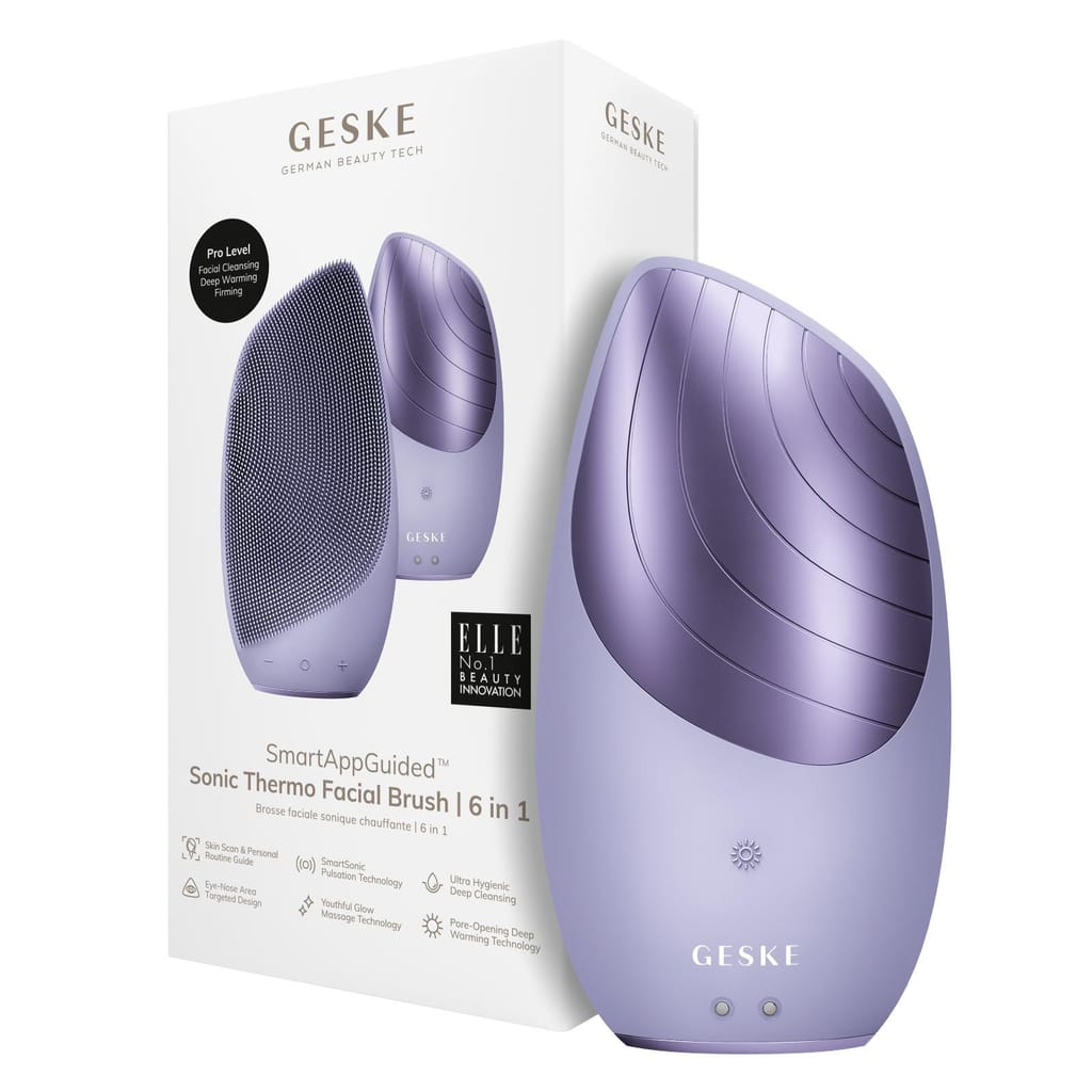 Фото товару: Електронна звукова термо щітка для обличчя GESKE Sonic Thermo Facial Brush 6в1 purple № 0